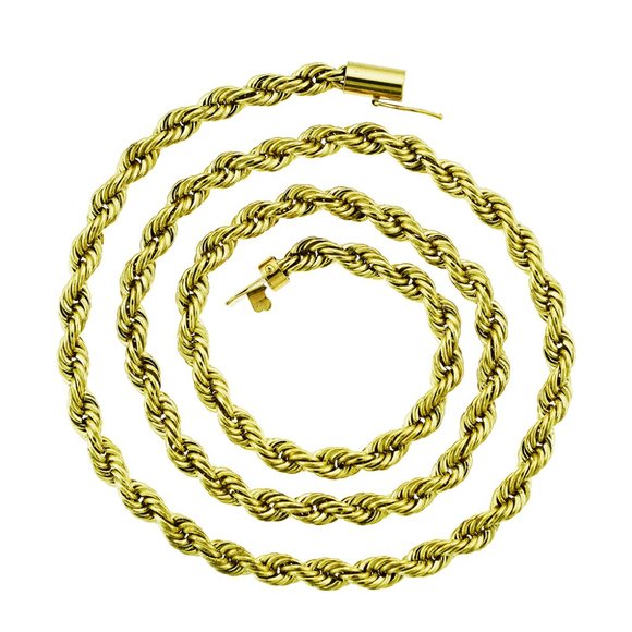 20" Rope Chain 14K Yellow Gold Necklace - Picture 1 of 4